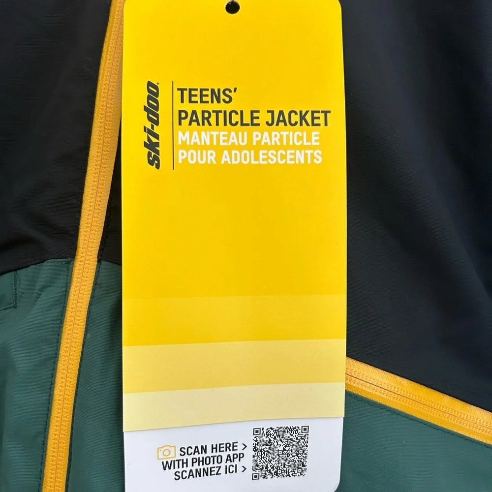 Ski-Doo Kids' Black‎ and Green particle jacket